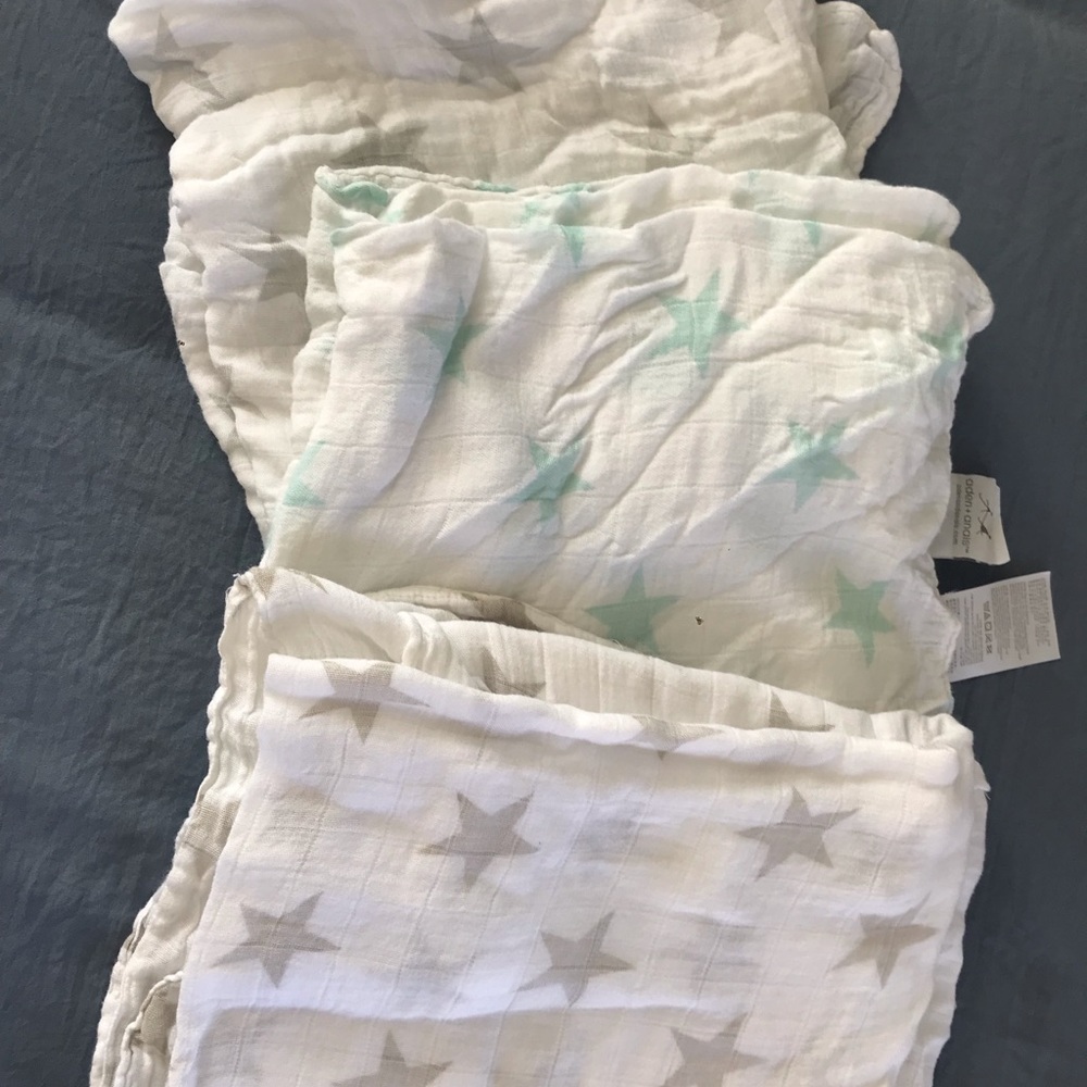 Aden and Anais Bamboo Stars Swaddle Blanket Set